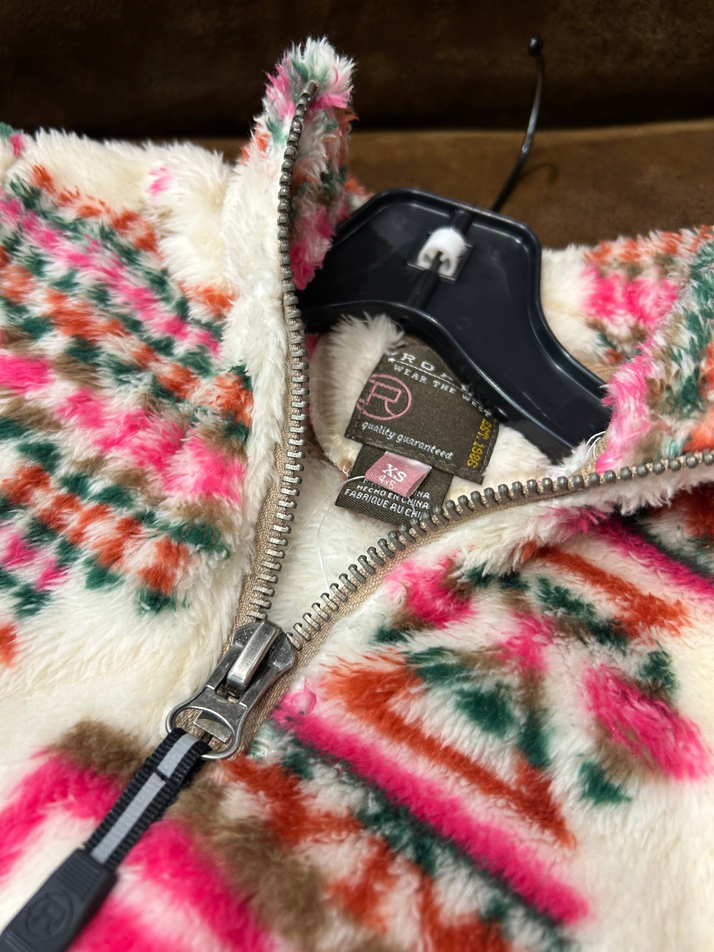 Roper Pink Zip Polar Pullover Girls