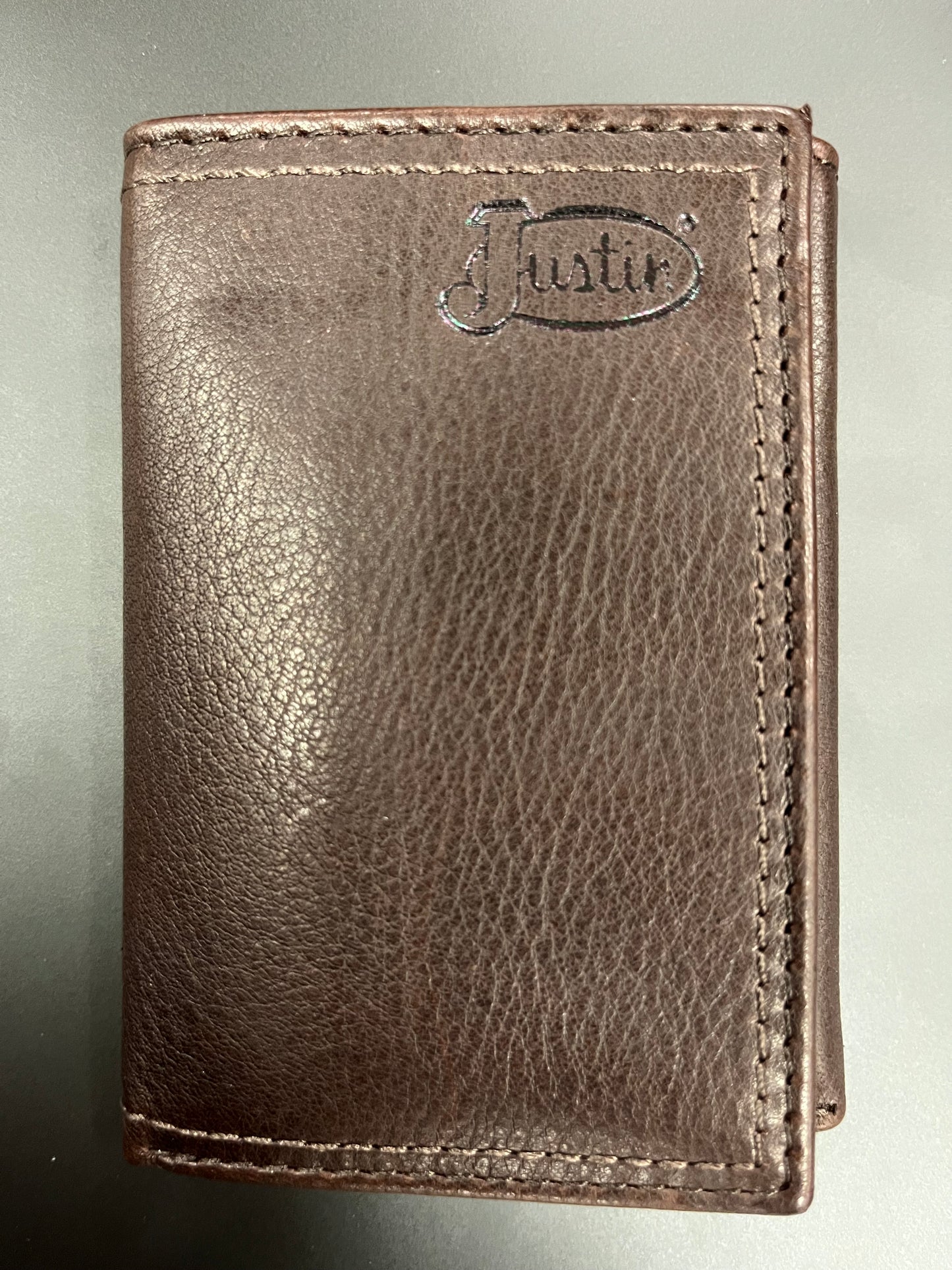 Justin Trifold Wallet Dark Brown