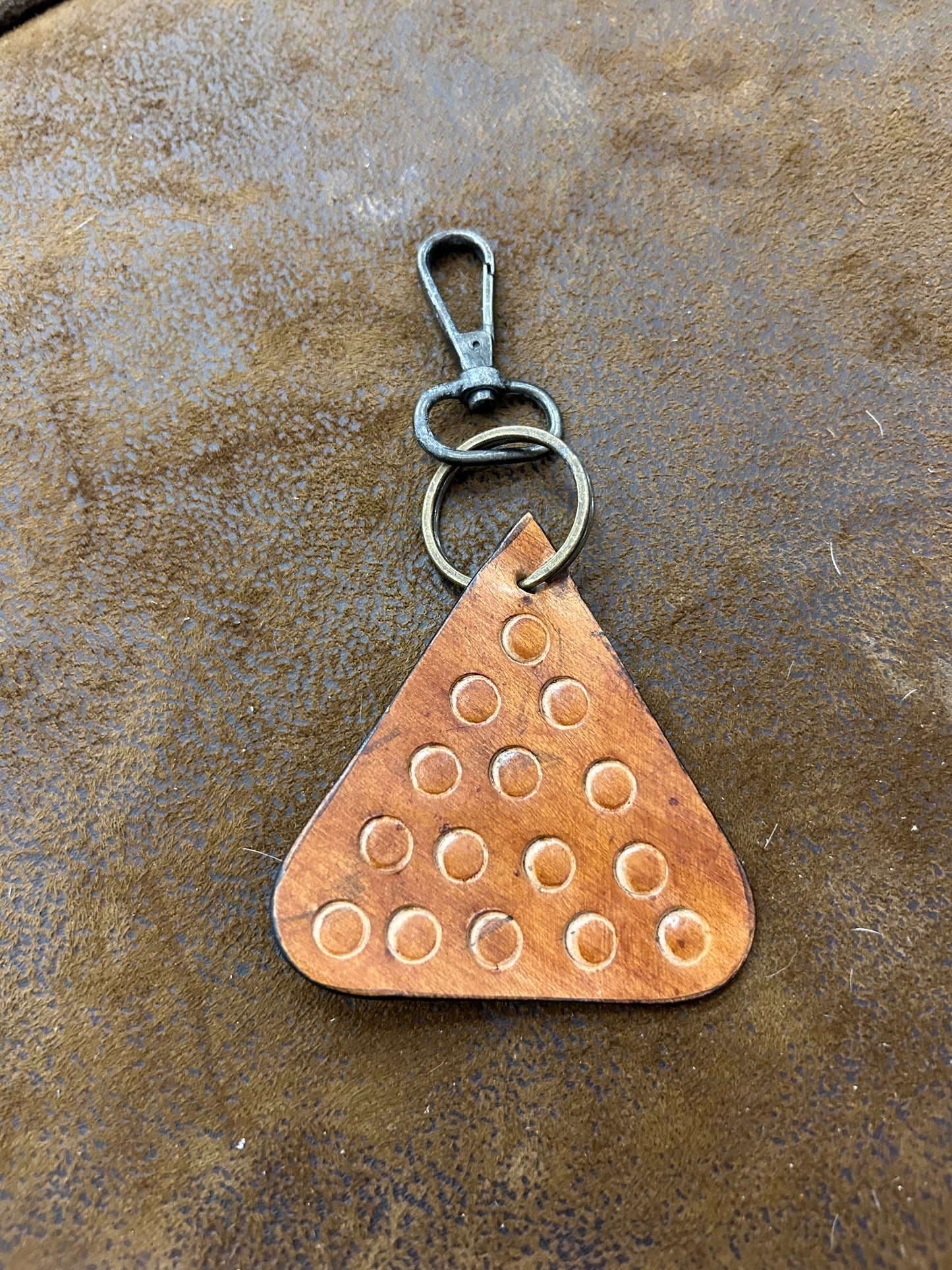 Western Tooled Leather Keychain