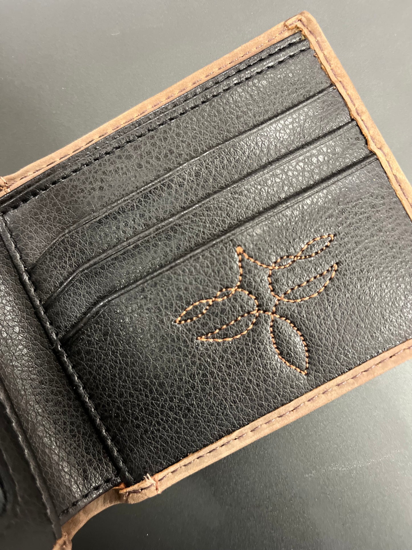 Justin Men Bifold Wallet Dark Brown Nubuck