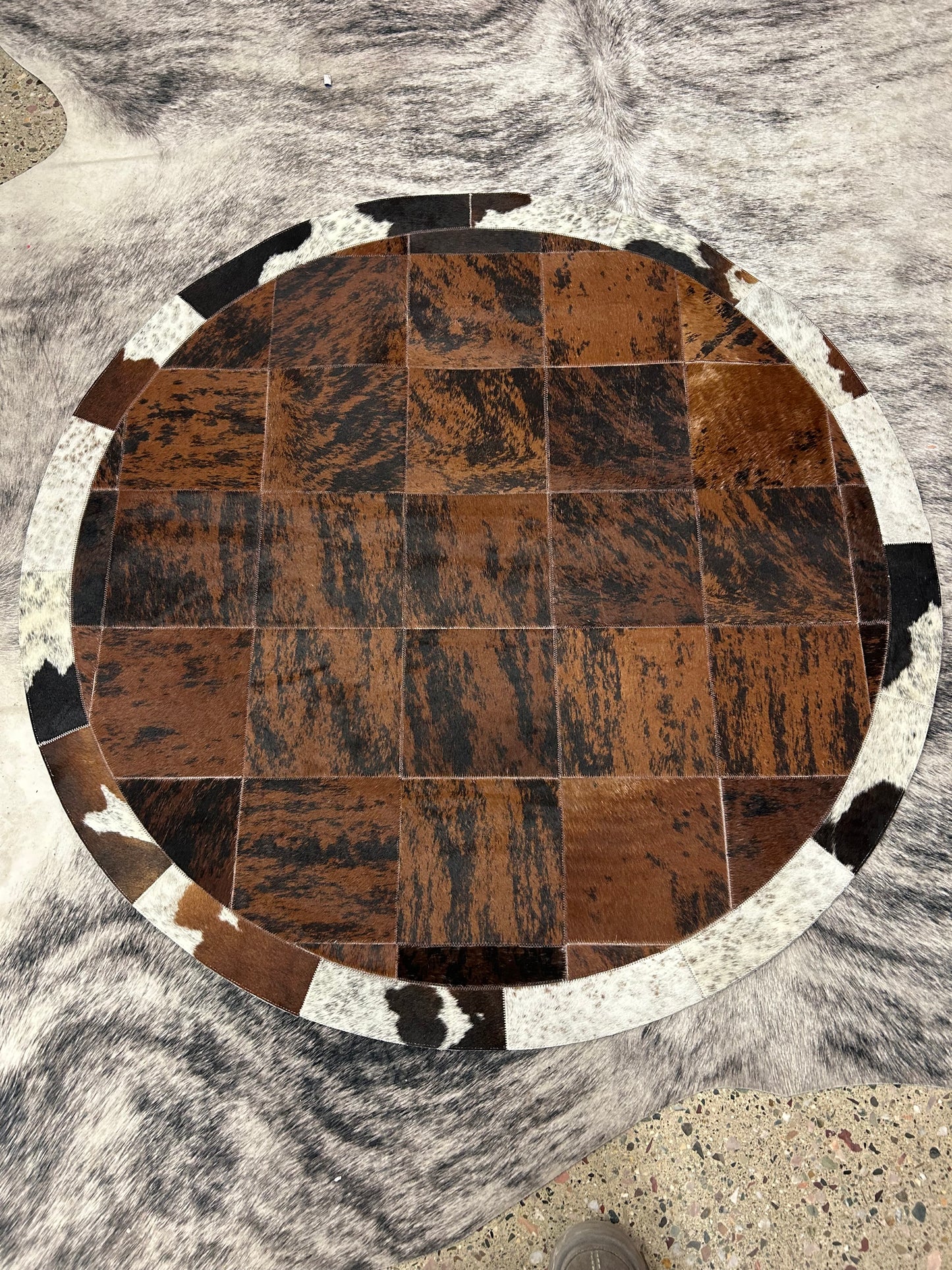 Rounded Cowhide Rug