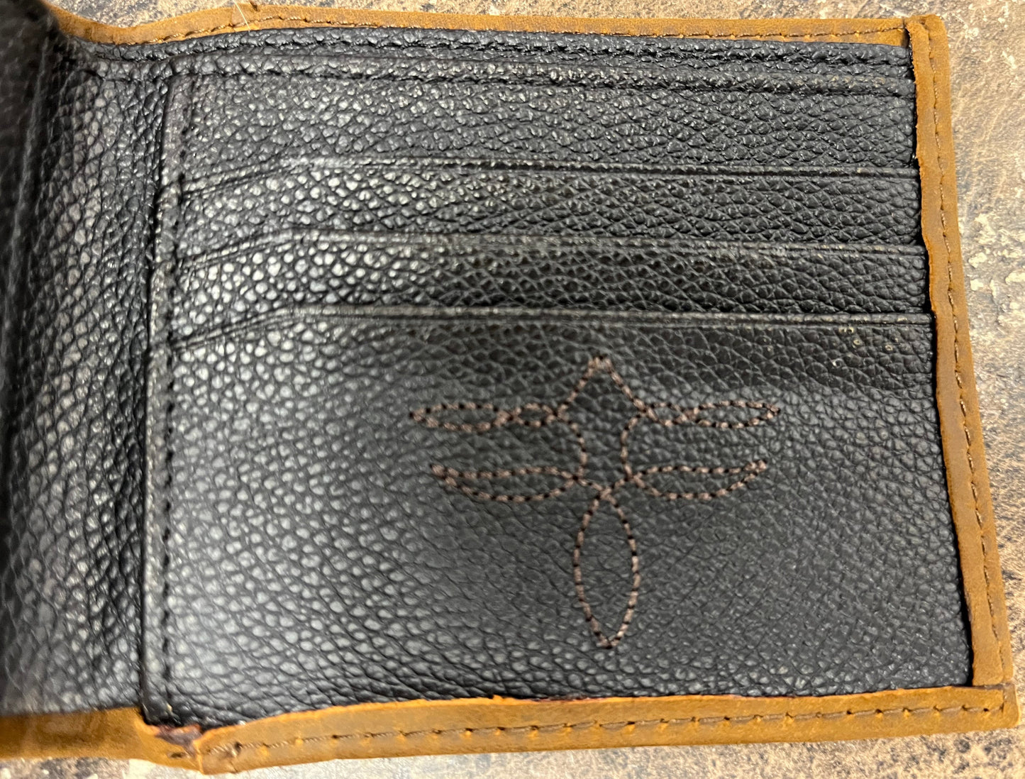 Justin Genuine Leather Bifold Wallet Horsehair Braid