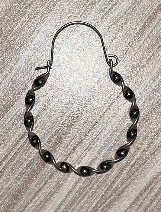 Justin Earrings Twisted Hoop with Latch Back