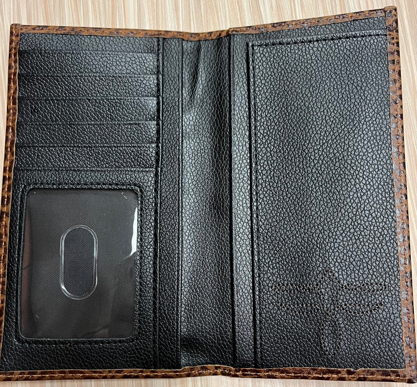 Justin Men's Genuine Leather Rodeo Wallet Tan Textured W/Antique Logo