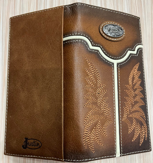 Justin Men's Rodeo Wallet Eagle Stitch Wallet