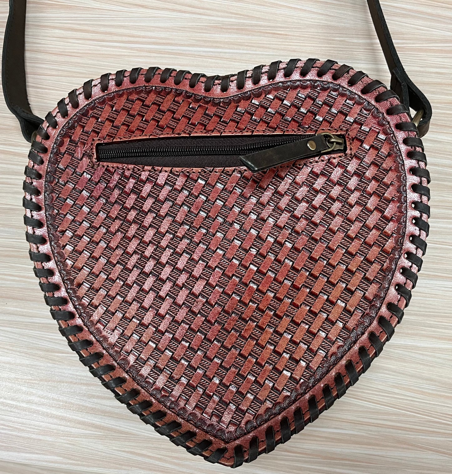 Western Handbag-Heart Shape Tooled Leather