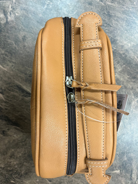 Makeup Shaving Bag Tan Leather