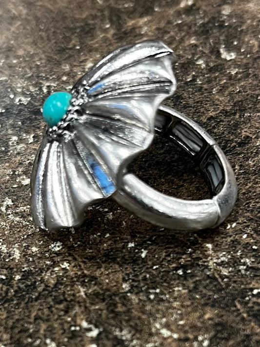 Western Turquoise Concho Statement Ring