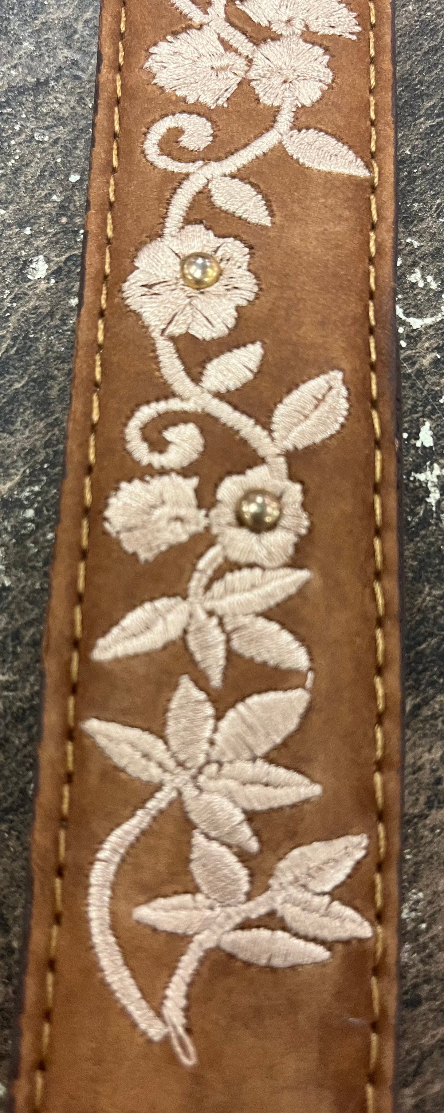 Rustic Floral Leather Belt