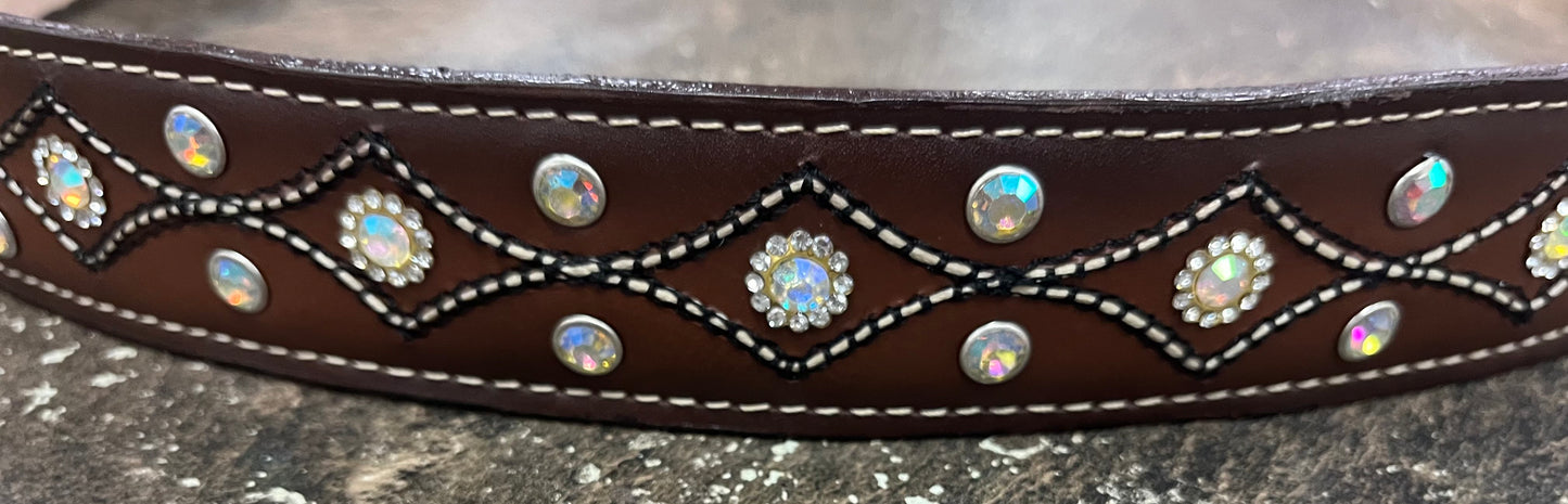 Double Buckle Rhinestone Belt
