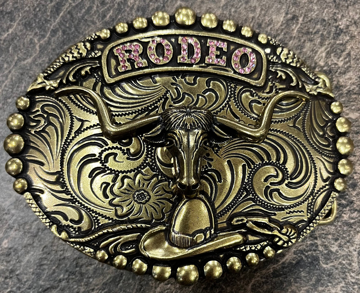 Antique Gold Rodeo Western Buckle