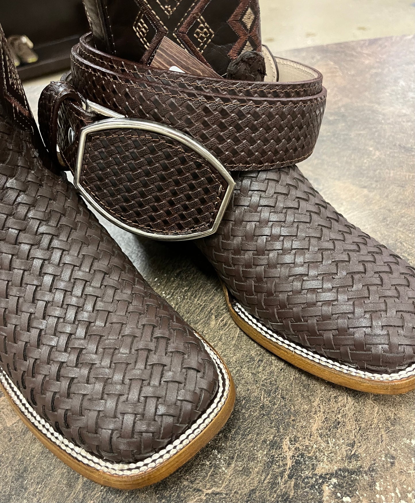 Basketweave Leather Belt