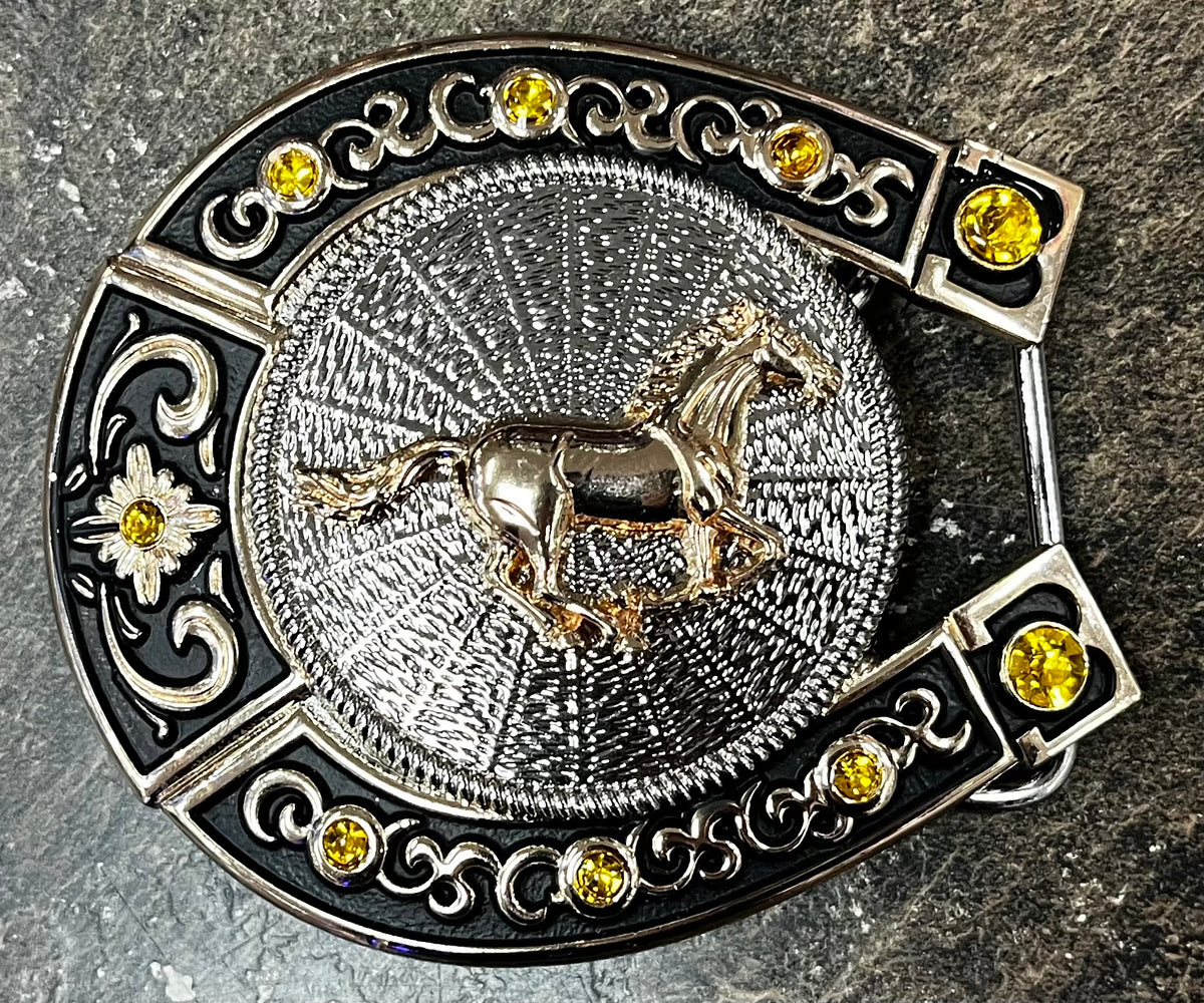 Western Scroll Horseshoe Buckle