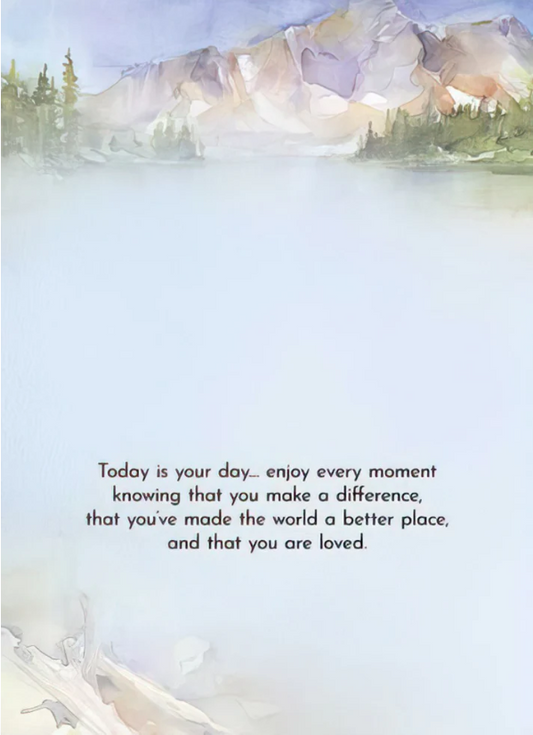 Watercolor Mountain Lake Father's Day Card for Dad Heartfelt Father's Day Greeting Card