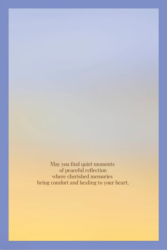 Sympathy Card: Cherished Memories & Healing Comfort | Heartfelt Sympathy Greeting Card