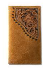 Ariat Mens Rodeo Style Wallet Roughout Floral Overlay Tan