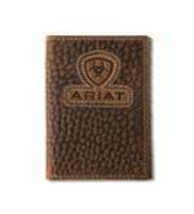 Ariat Trifold Wallet Inlay Patch Brown