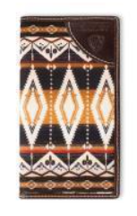 Ariat Mens Rodeo Style Wallet Southwestern Fabric Brown