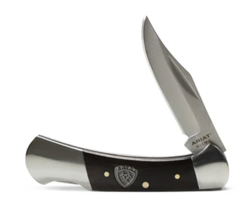 Ariat Folding Knife Smooth Blade Black