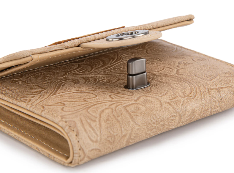 Wrangler Floral Embossed RFID Trifold Wallet