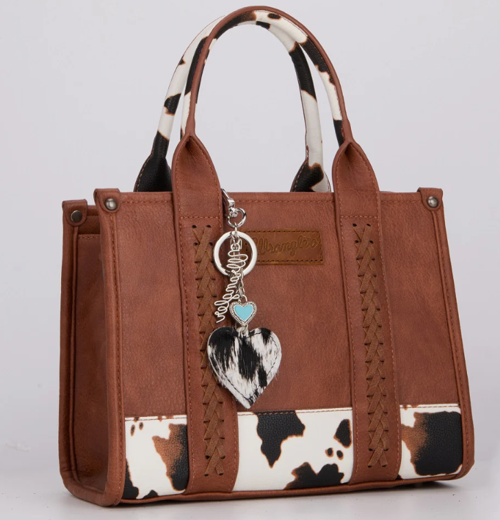 Wrangler Cowhide Heart Bag Charm