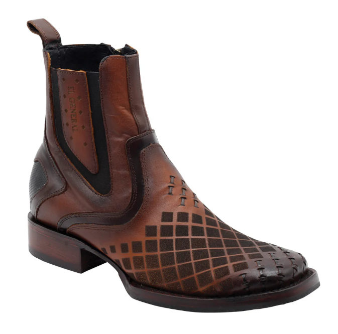 El General Men's Leather Ankle Boot with Zipper