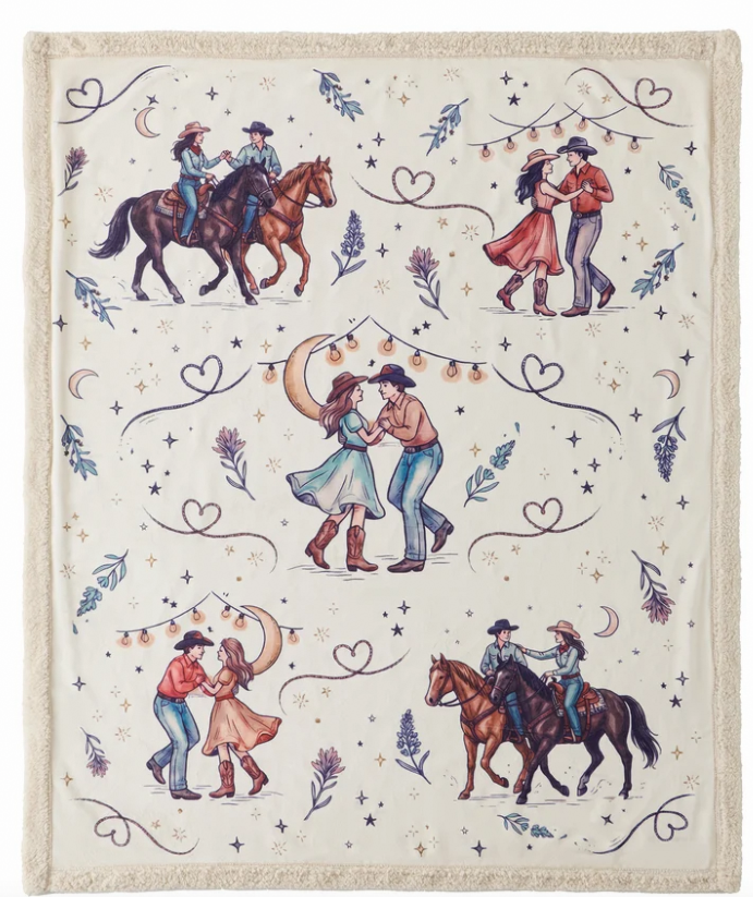Indigo Hill Rodeo Nights Campfire Sherpa Throw