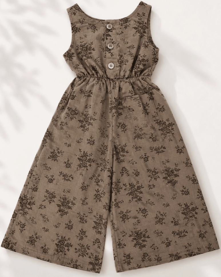 Bailey's Blossoms Wren Button Front Jumpsuit Sepia Garden