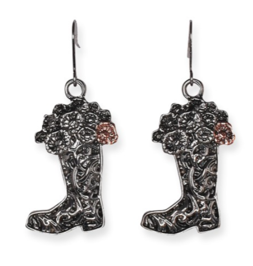 Justin Earrings Boot Flower Bouquet