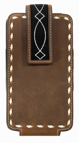 3D Cell Phone Case Roughout Boot Stitch Black Brown