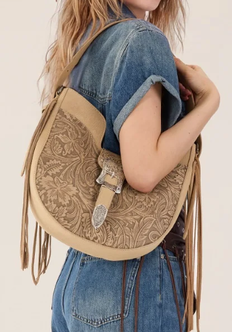 Trinity Ranch Floral Tooled Crossbody Bag