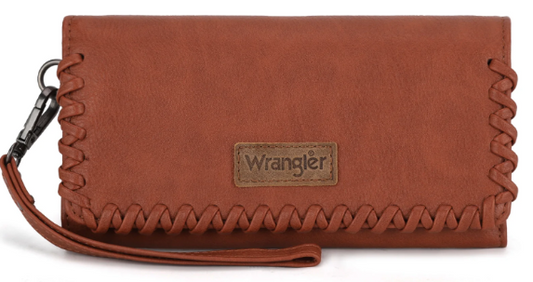 Wrangler whipstitch wristlet wallet