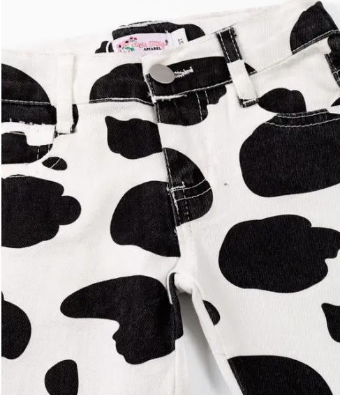 Girl Jean Cow Denim Flares