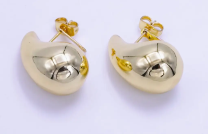 Golden Teardrop Stud Earrings