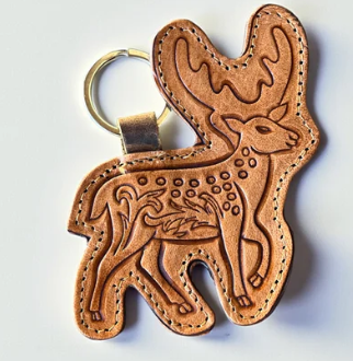 Tooled Leather Keychain