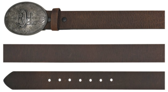 Red Dirt Hat Co Boy's Belt Brown Oiled Leather W/Logo Buckle