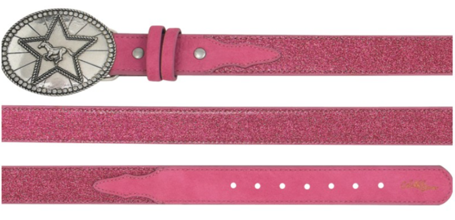 Catchfly Girl's Belt Pink Vinyl Glitter