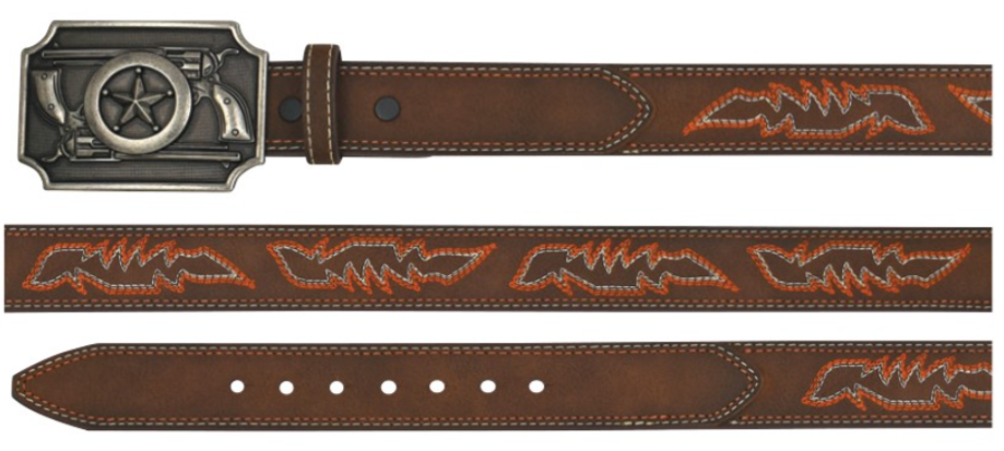 Arena Ace Boys Belt-Orange and Cream Boot Sitch