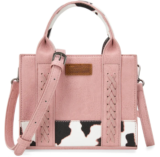Wrangler Cow Print & Pink Concealed Carry Tote/Crossbody