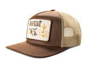 Ariat Men's Cap Snap Back Oilskin Desert Patch Brown