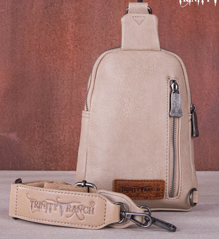 Trinity Ranch Floral Tooled Collection Sling Bag