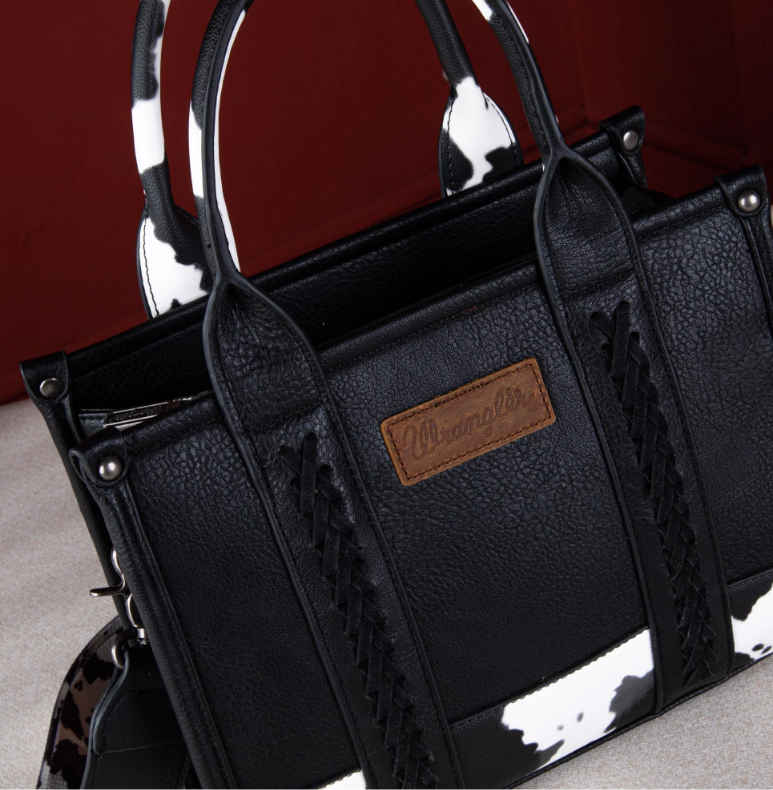 Wrangler Cow Print & Color Concealed Carry Tote/Crossbody