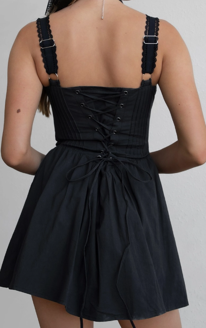 Darcy Body Cinching Stretch Poplin A Line Dainty Mini Dress