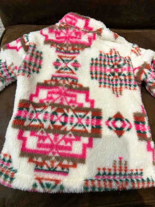 Roper Pink Zip Polar Pullover Girls