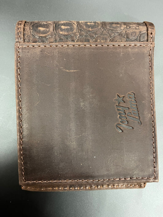 TL Genuine Leather Wallet Scroll with Caiman print