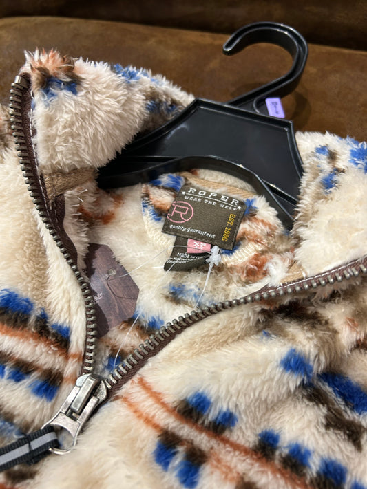 Roper Beige 1/4 Zip Polar Pullover Girls