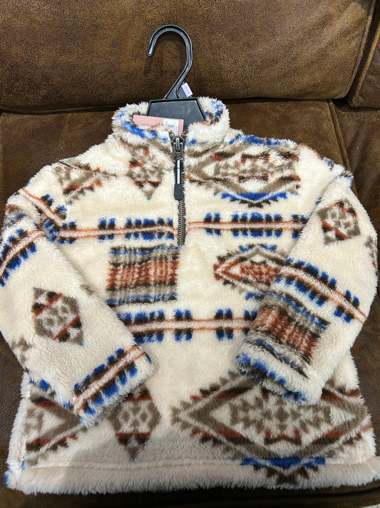 Roper Beige 1/4 Zip Polar Pullover Girls