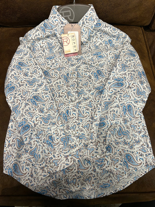 Roper Vintage Paisley Print Girls Shirt