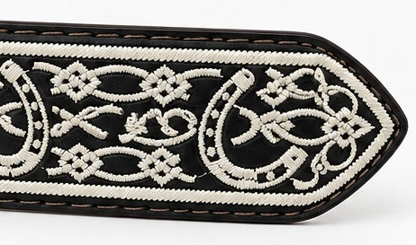 Embroidered Horseshoe Western Belt