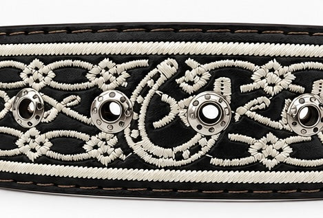 Embroidered Horseshoe Western Belt